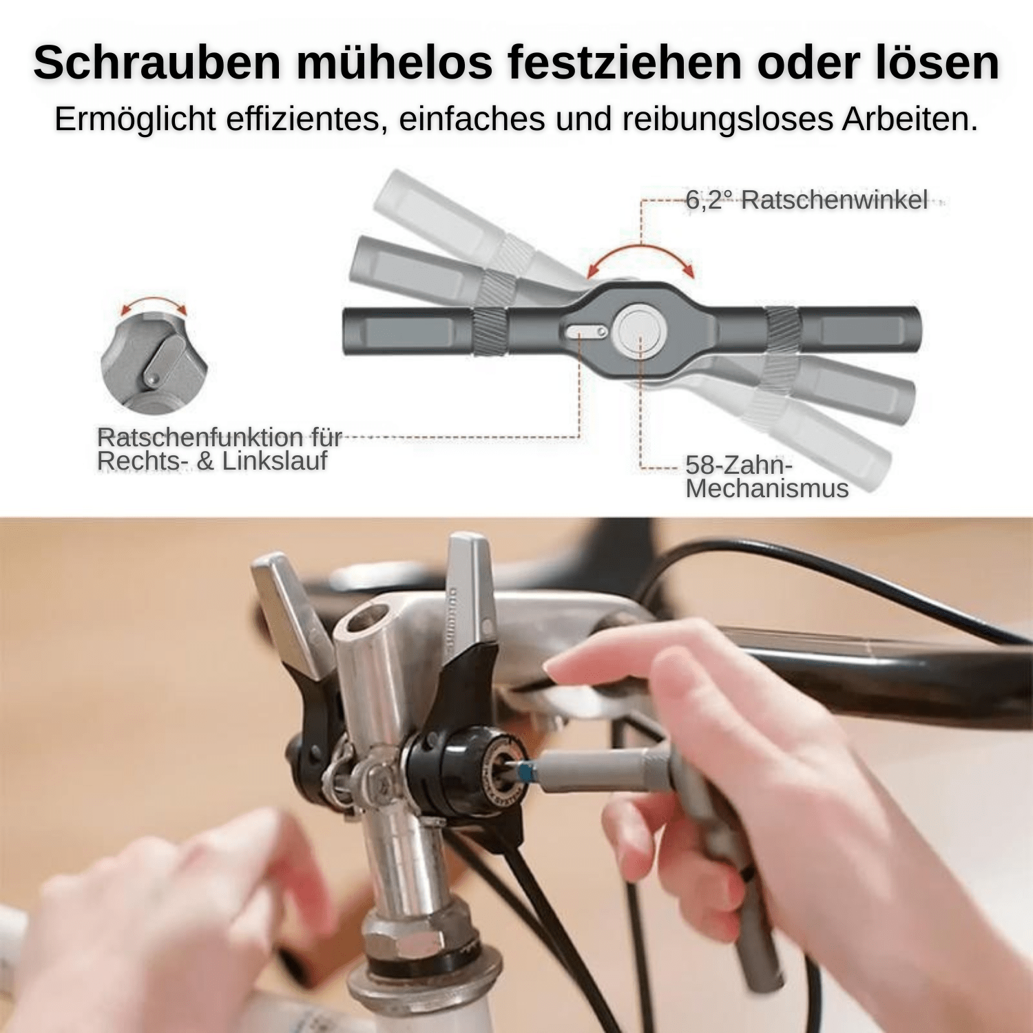 TorqMaster™ – Verstellbarer T - Ratschen - Schraubendreher - Klarwen
