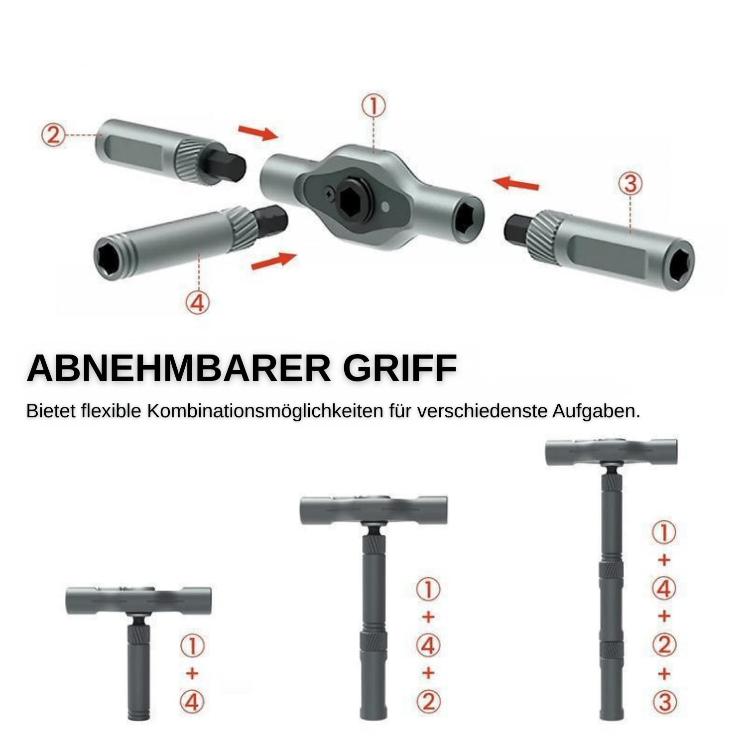 TorqMaster™ – Verstellbarer T - Ratschen - Schraubendreher - Klarwen