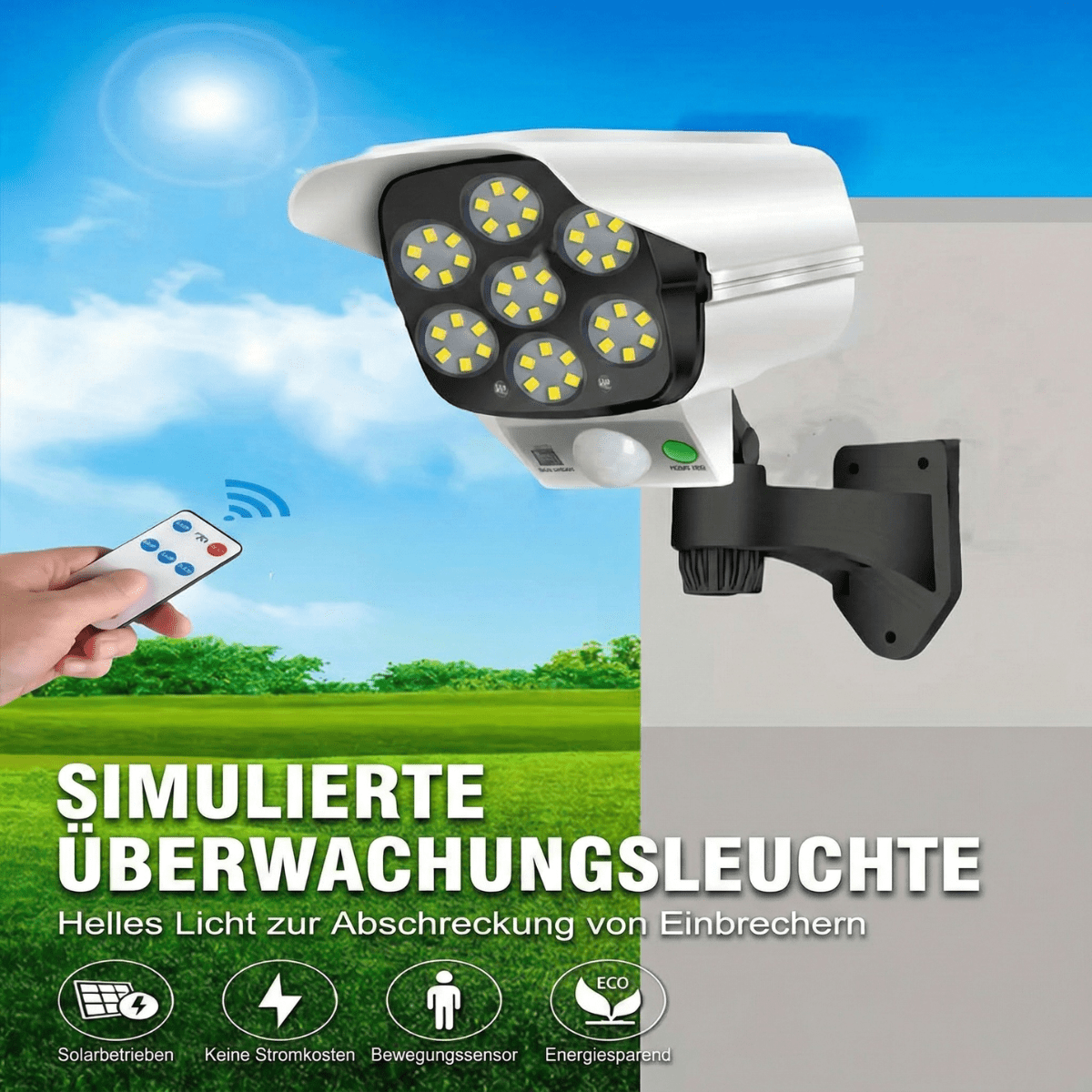 Vigilux™ - Solar Sicherheitsleuchte mit Kamera - Optik - Klarwen