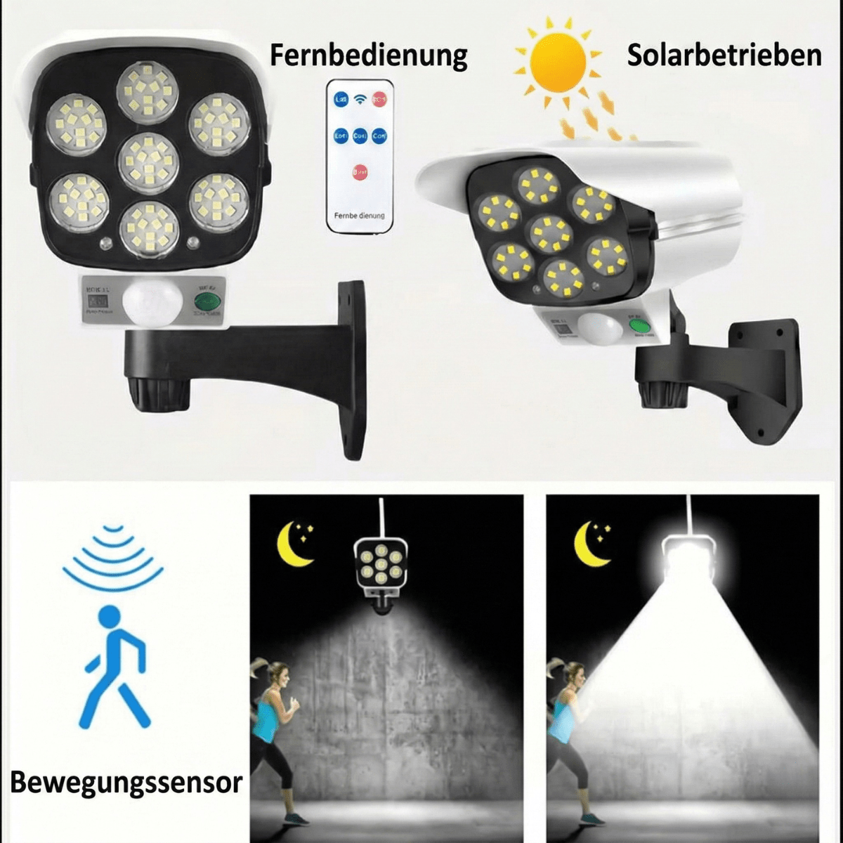 Vigilux™ - Solar Sicherheitsleuchte mit Kamera - Optik - Klarwen