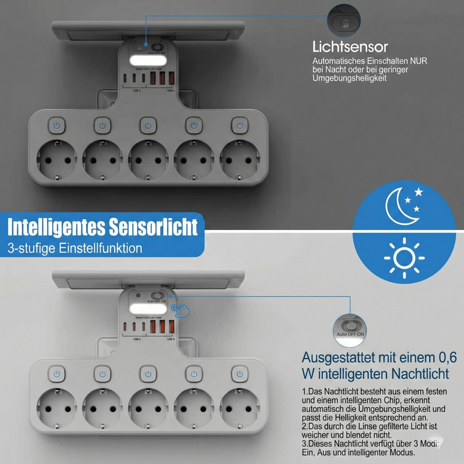 VoltDock™ – Intelligente Steckdosenleiste mit USB - C - Klarwen