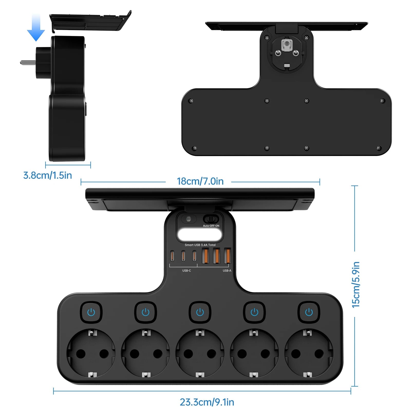 VoltDock™ – Intelligente Steckdosenleiste mit USB - C - Klarwen