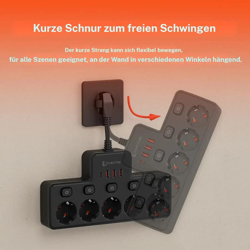 VoltKraft™ – Intelligente 9 - in - 1 Steckdosenleiste mit USB - C - Klarwen
