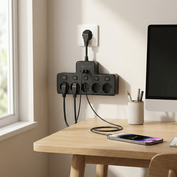 VoltKraft™ – Intelligente 9 - in - 1 Steckdosenleiste mit USB - C - Klarwen